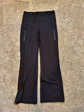 Athleta Rainier Bootcut Flare Pant Fleece-Lined Size Large Black